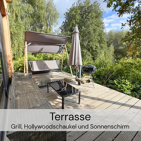 Tinyhousebeidresden Mit Fasssauna Unser Groesstes Winziges Haeuschen Fuer Bis Zu 7 Personen, Kaminofen, Grosse Terrasse - Naehe Saechsische Schweiz - Von Juni - September Mindestmietzeit 1 Woche Sa-sa Großharthau