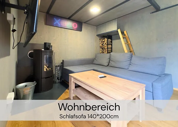 Tinyhousebeidresden Mit Fasssauna Unser Groesstes Winziges Haeuschen Fuer Bis Zu 7 Personen, Kaminofen, Grosse Terrasse - Naehe Saechsische Schweiz - Von Juni - September Mindestmietzeit 1 Woche Sa-sa لوترباخ