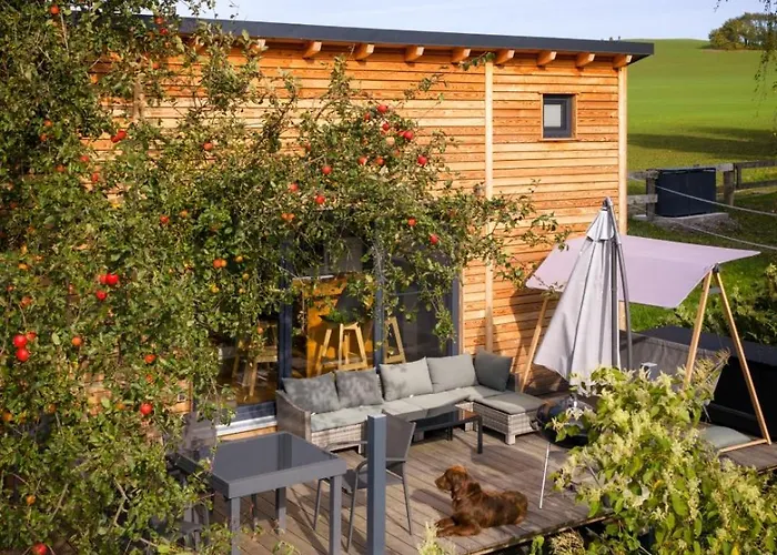 Tinyhousebeidresden Mit Fasssauna Unser Groesstes Winziges Haeuschen Fuer Bis Zu 7 Personen, Kaminofen, Grosse Terrasse - Naehe Saechsische Schweiz - Von Juni - September Mindestmietzeit 1 Woche Sa-sa بيت للعطل